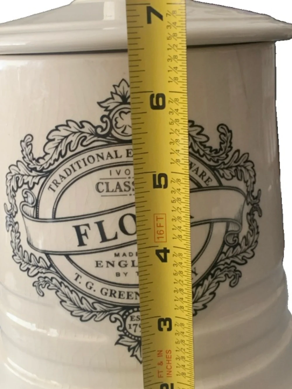 Vintage Cloverleaf Ivory Classics T G Green Pottery Flour Holder England